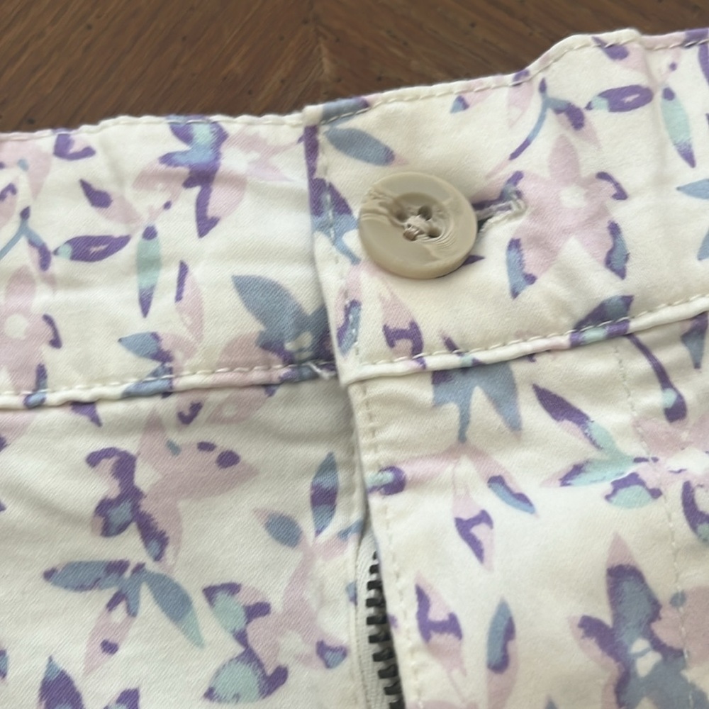 NWT Jach’s Girlfriend Stretch Chino Shorts Blue Pink Purple Botanical Print - Picture 5 of 14